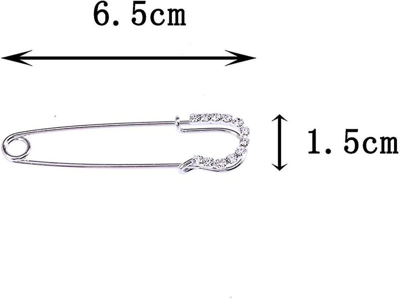 10pcs Heilwiy Women Crystal Safety Pin Large Brooch Rhinestone Pins Decorative J Carousel 4