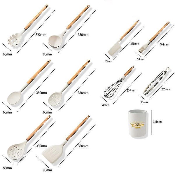 Wooden Handle Silicone Kitchenware Set 11-piece Kitchen Tool Non-stick Spatula S Carousel 1
