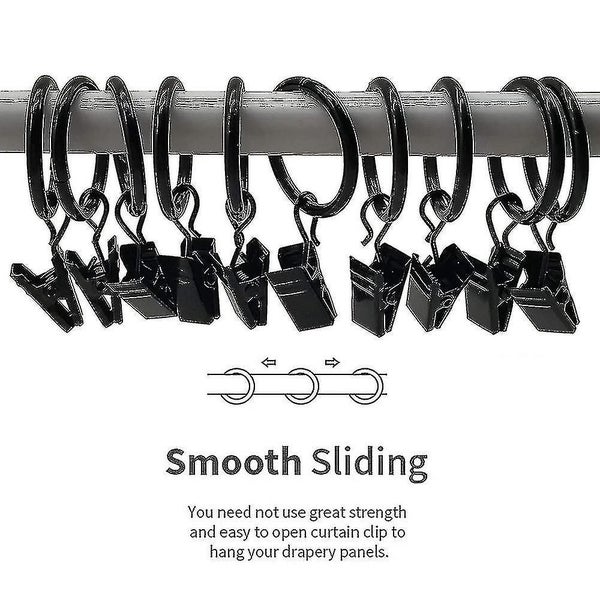 30-pack Curtain Rings With Clips, Strong Curtain Clip Hooks Carousel 4