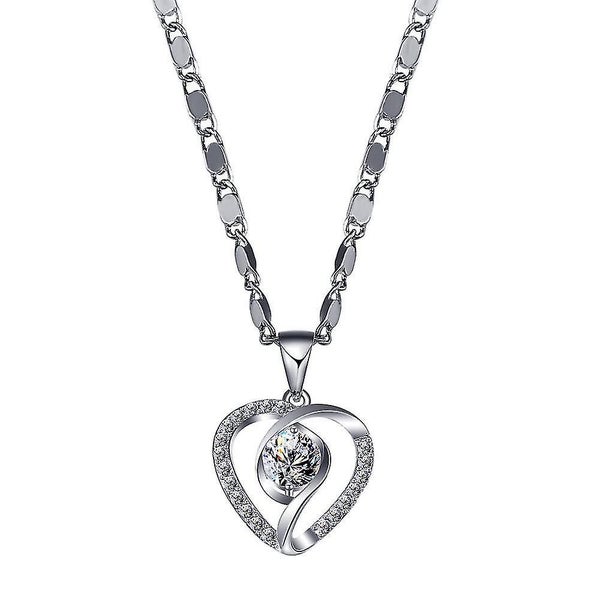 Women Fashion Necklace Love Pendant Necklace Rose Gold Chain Necklace Gift Neckl Carousel 1