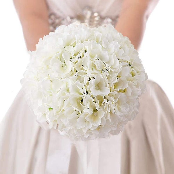 White Hydrangea Artificial Flowers Fake Hydrangea Flowers Heads Pack Of 10 For W Carousel 5