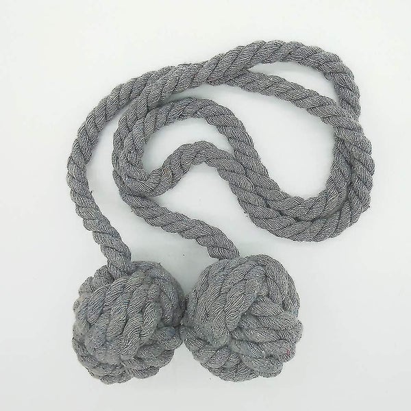 2pcs Drapery Hold Backs Hand Knitting Braided Curtain Tiebacks With Double Ball Carousel 2