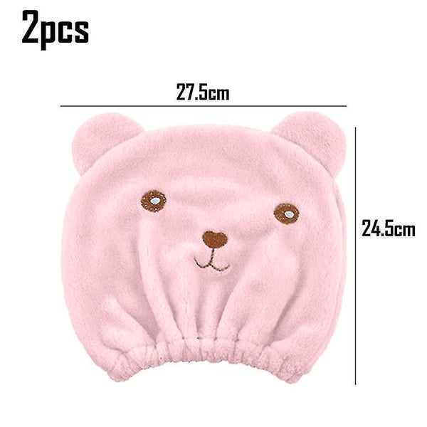 2 Pcs Hair Dry Towel Hat Cute Quick Drying Bath Towel Wrap Ultra Soft Absorbent Carousel 2