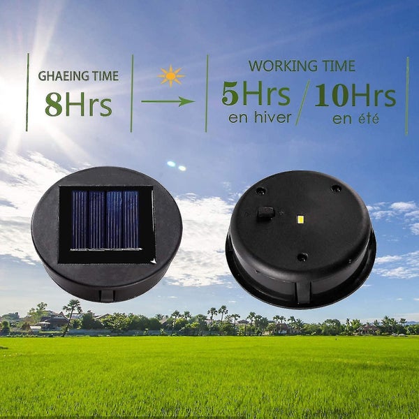 2 Pieces Replacement Top Solar Lantern Light Solar Panel Light Cover With Led Bu Carousel 2