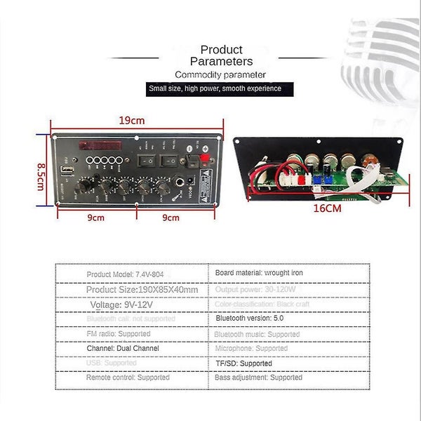 30w-120w Power Amplifier Board Audio Bluetooth Amplificador Usb Dac Fm Radio Tf Carousel 5