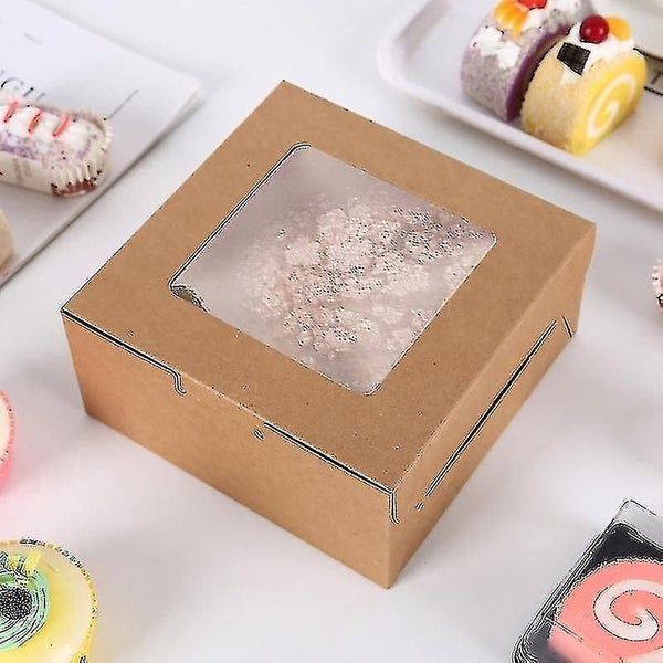 25pcs Treat Box Large Capacity Non-stick Food Grade Folding Kraft Paper Cupcakes Carousel 5