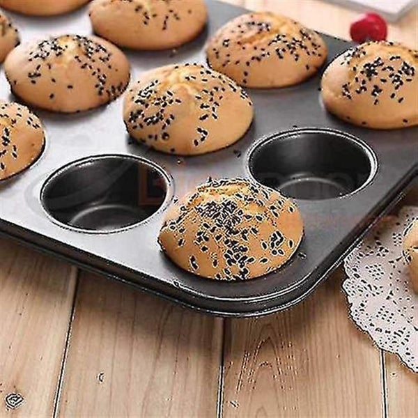 12 Cups Non-stick Muffin Tray, Cupcake Tin For Cupcakes, Pudding Baking Tin Carousel 3