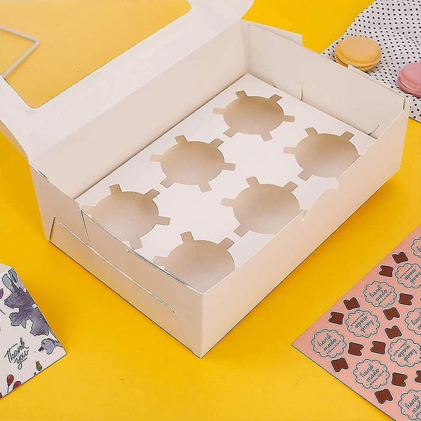12 Packs Heilwiy Cake Boxes 6 Holes White Cupcake Boxes Cakes Card With Windo Gi Carousel 5