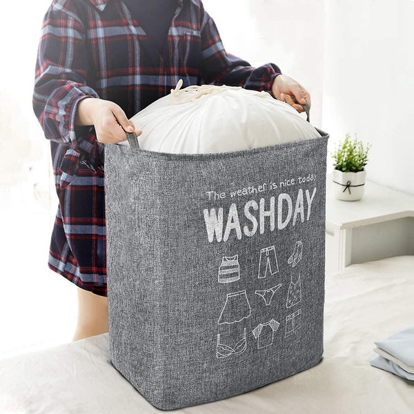 20.9 In 72l Large Foldable Laundry Hamper With Handle Rectangular Laundry Bin Wi Carousel 2