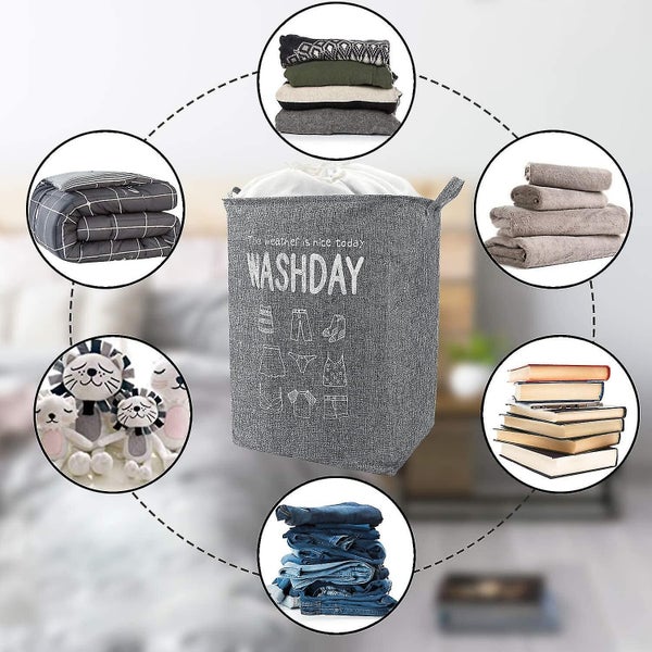 20.9 In 72l Large Foldable Laundry Hamper With Handle Rectangular Laundry Bin Wi Carousel 5