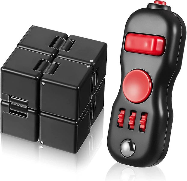2 Pieces Handheld Mini Toy Sets,cube Desk Toy Fidget Blocks Stress Relief Toys S Carousel 1