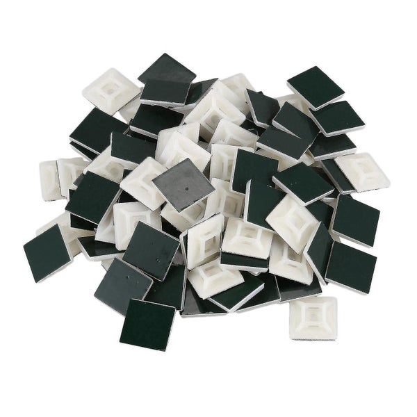 100x 1 Pack Sort Adhesive Cable Wire Lead Tie Square Mounts Clips Wall Holder, 1 Carousel 1