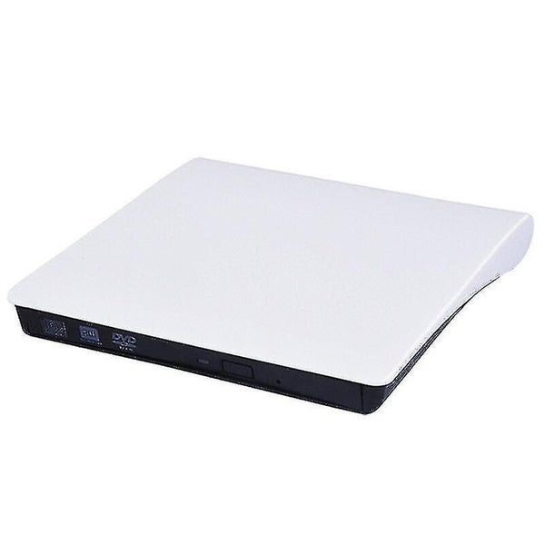 (white) For Pc Laptop Slim External Usb 3.0 Dvd Rw Cd Writer Drive Burner Reader Carousel 2