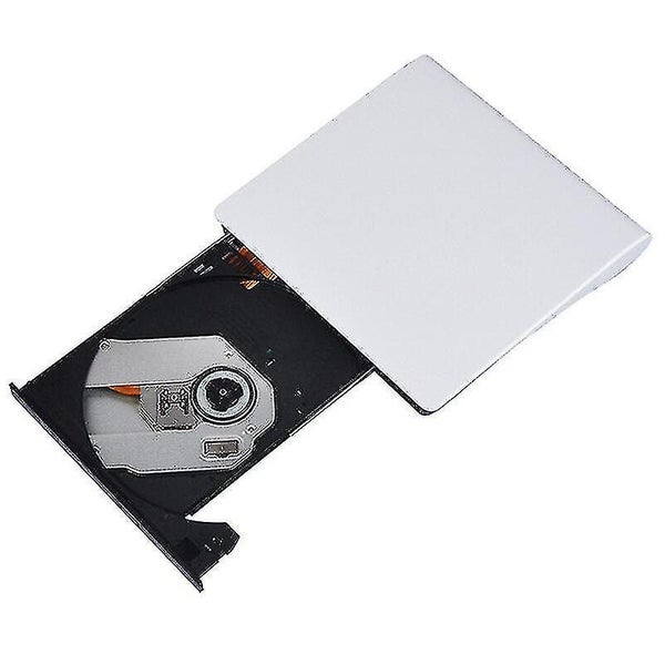 (white) For Pc Laptop Slim External Usb 3.0 Dvd Rw Cd Writer Drive Burner Reader Carousel 3
