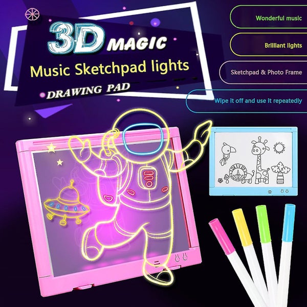 3d Drawing Pad Writing Board Toys With Stylus Colorful Led Tablet Kids62969122079491111