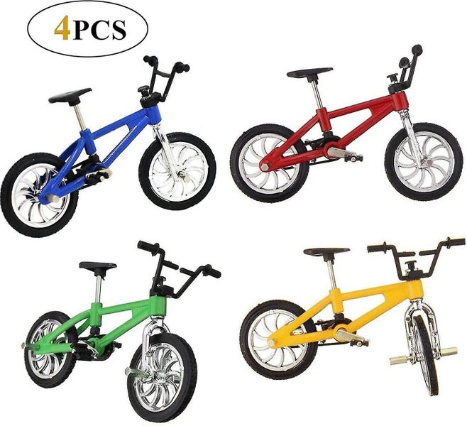 4 Pcs Finger Bicycle Mini Toy Alloy Finger Mountain Bike Model Ornaments Bmx Bic Carousel 1