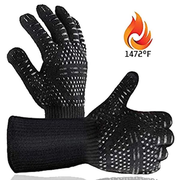 1 Pair Black Flame Retardant Heat Insulation Microwave Oven Glove Carousel 1