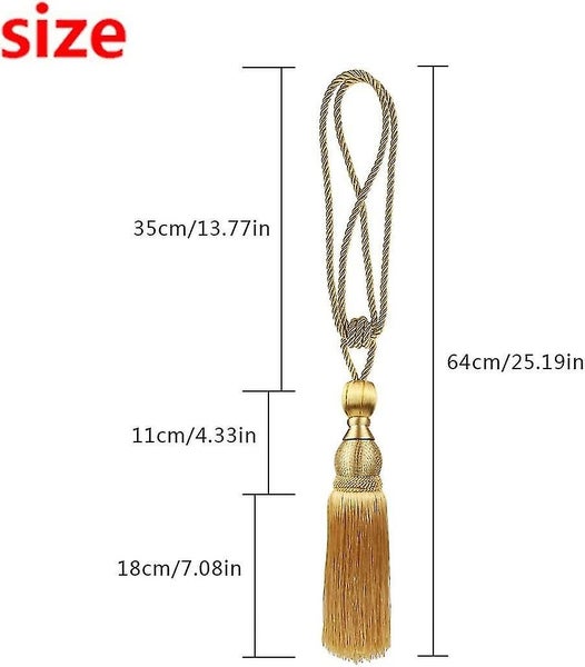 2pcs Drapery Tiebacks Curtain Home Window Treatments (golden) Carousel 4