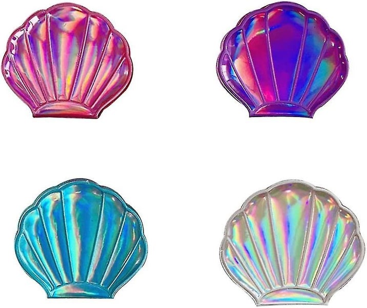 4 Color Shell Mirror, Double-sided Magnification Makeup Mirror, Girls Compact Mi Carousel 1