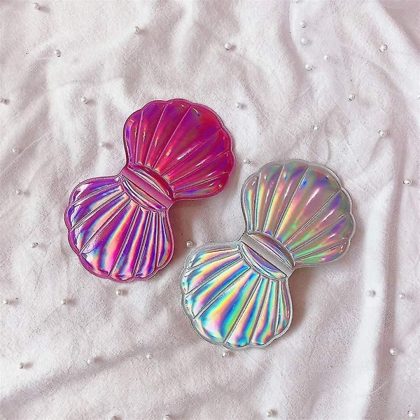 4 Color Shell Mirror, Double-sided Magnification Makeup Mirror, Girls Compact Mi Carousel 4