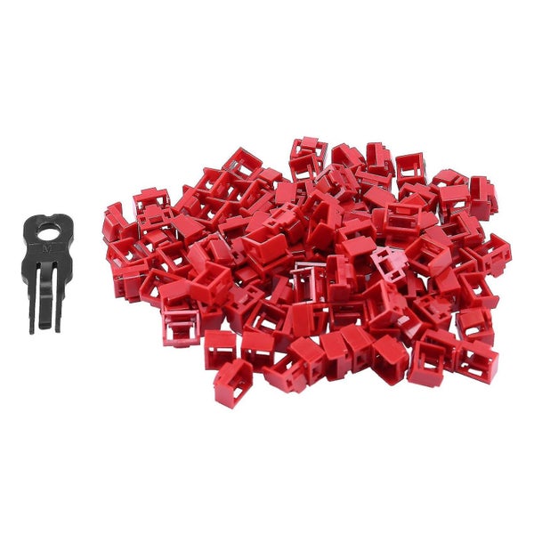 100pcs Red Rj45 Port Ethernet Lan Hub Anti Dust Cover Plug Cap Blockout Protecto Carousel 1