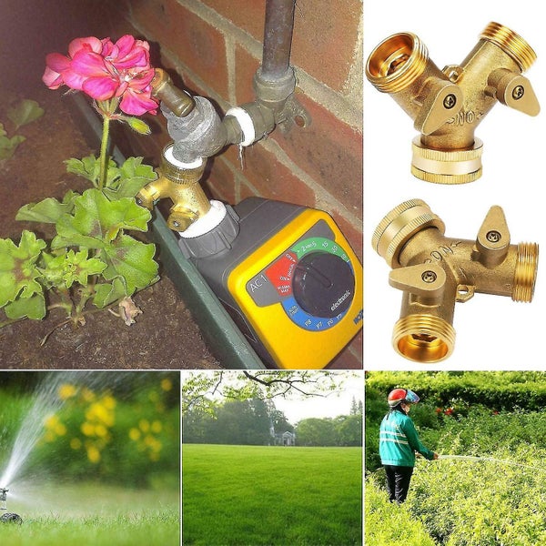 2 Pcs 2 Way Y Distributor For Supply Hoses Double Tap Washing Machine, 3/4 Inch Carousel 2