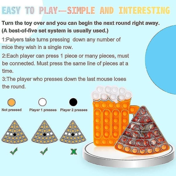 2pcs Push Bubble Pop Fidget Sensory Toy, Autism Special Needs Silicone Stress Carousel 2