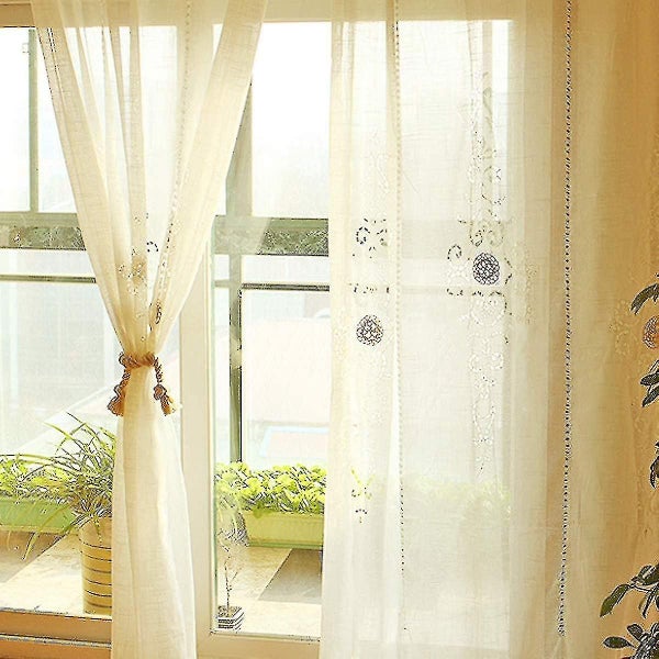 4 Pack Rope Curtain Tiebacks, Natural Cotton Curtain Holdbacks, Outdoor Curtain Carousel 3