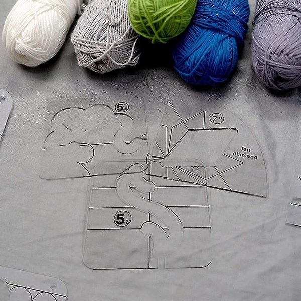 11pcs Free-motion Quilting Template Set-sewing Ruler & Clear Mark Acrylic Ruler Carousel 5