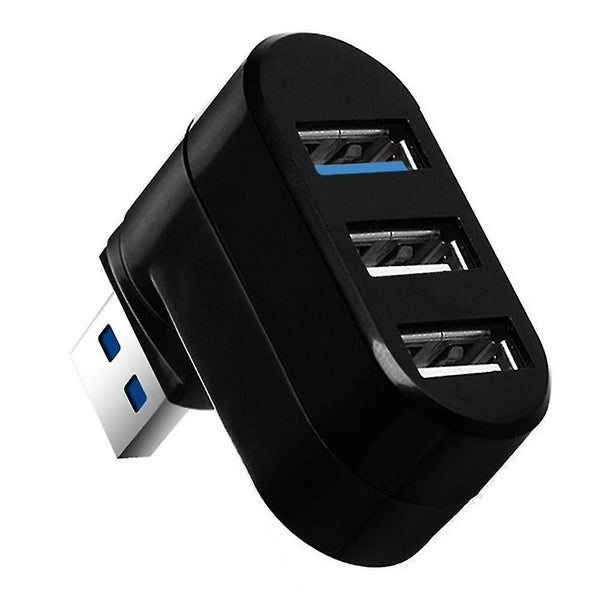 3-port Abs Mini Usb 3.0 Hub Can Rotate 90/180 Usb Hub,black Carousel 1
