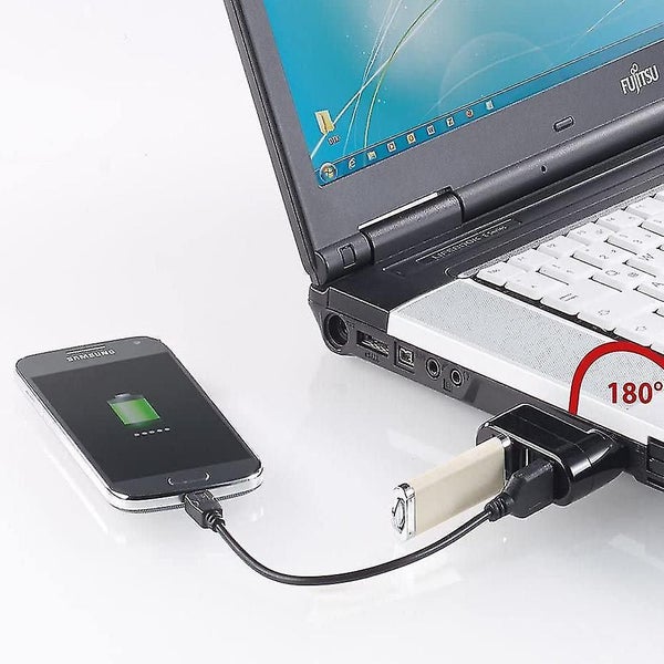 3-port Abs Mini Usb 3.0 Hub Can Rotate 90/180 Usb Hub,black Carousel 2