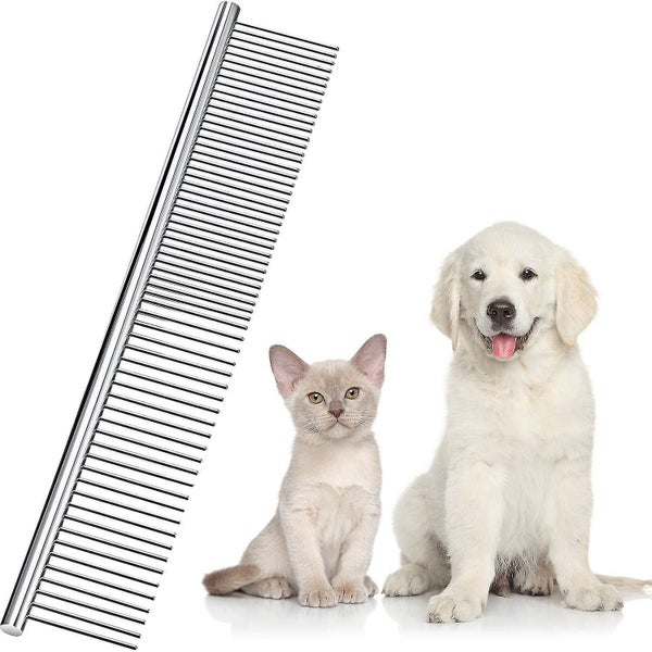 2pcs Stainless Steel Pet Comb Pet Grooming Comb Rounded Teeth Dog Comb For Large Carousel 1