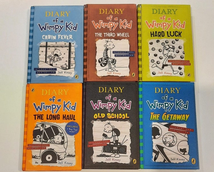 Hardcovered Diary Of A Wimpy Kid Books x 6 - By Jeff Kinney x Carousel 1