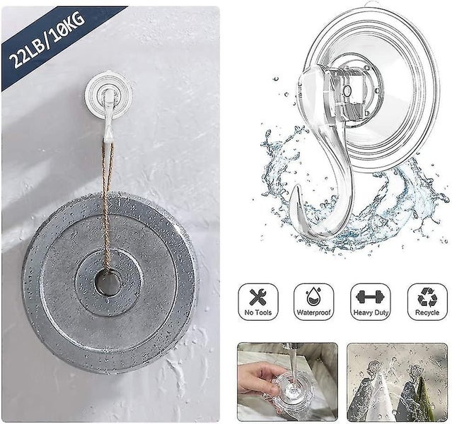 2pcs Wreath Hanger,clear Reusable Heavy Duty Wreath Hanger Suction Cup With Wipe Carousel 2