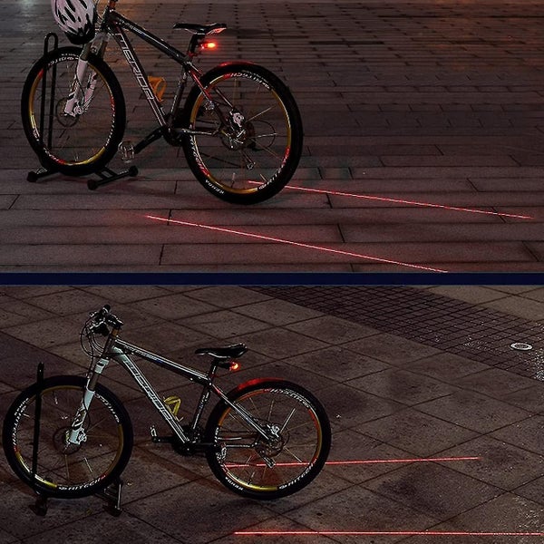 Bike Ride Red Light Waterproof With 5 Leds And 2 Laser Beam Bike Tail Lights Carousel 2