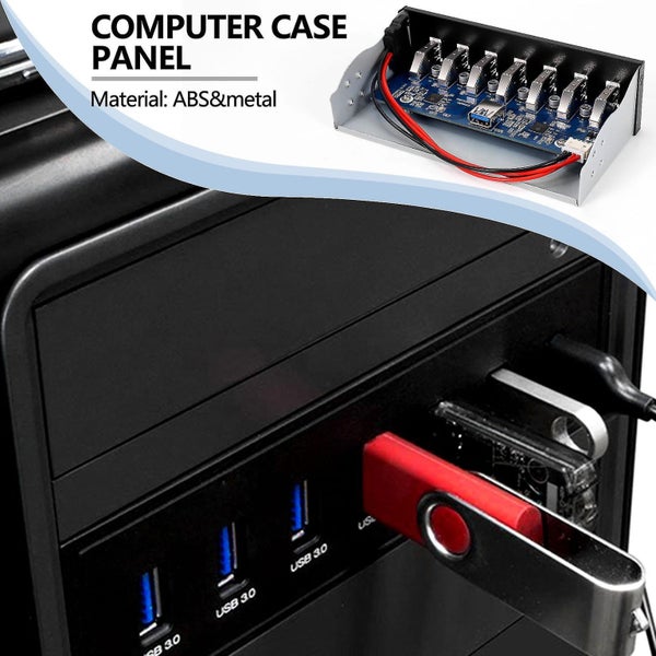 7 Port Usb 3.0 Hub 5gbs 5.25inch Cd-rom Drive Bay Cd Rom Front Panel For Compute Carousel 2