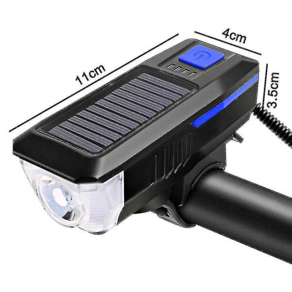 Bike Light Set And Horn Solar Powered Usb Rechargeable Bicycle Headlight Taillig Carousel 4