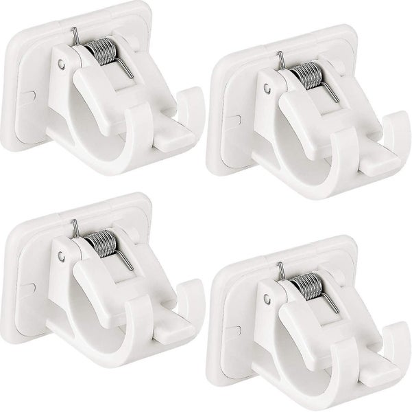 8 Pieces Self Adhesive Curtain Rod Bracket Drapery Hook Holders Fixing Rod Holde Carousel 1