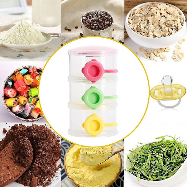 Baby Milk Powder Dispenser,baby Milk Powder Box Formula Powder Pots,3 Layer Port Carousel 5