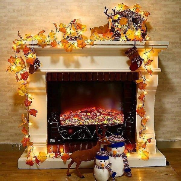 5 Pack Thanksgiving Maple Autumn String Lights With 100 Led Maple Leaf Fall Deco Carousel 1