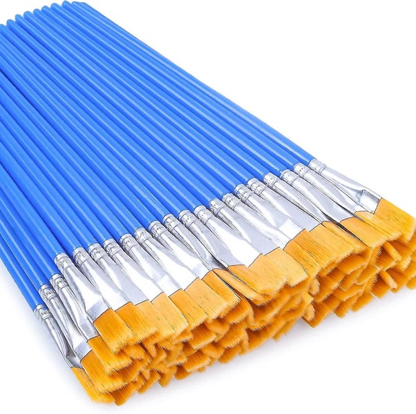 50pcs Flat Touch Up Brushes Small Brushes For Classroom Craft Painting Brushes Carousel 1