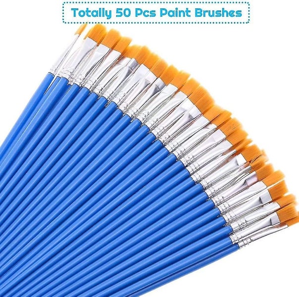 50pcs Flat Touch Up Brushes Small Brushes For Classroom Craft Painting Brushes Carousel 2