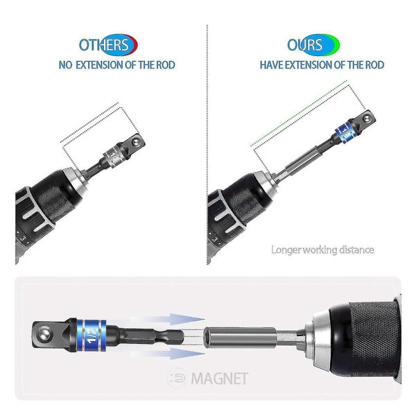 4 Pieces Impact Driver Socket Adapter Set For 1/4 Inch Hex Shank Carousel 5