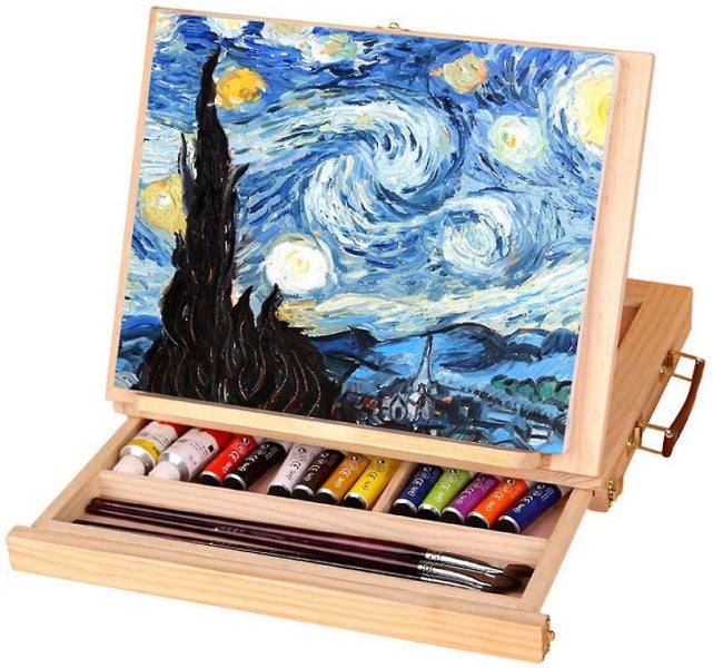 Art Table Easel, Adjustable Folding Wooden Easel, Multipurpose Artist Easel, Por Carousel 1