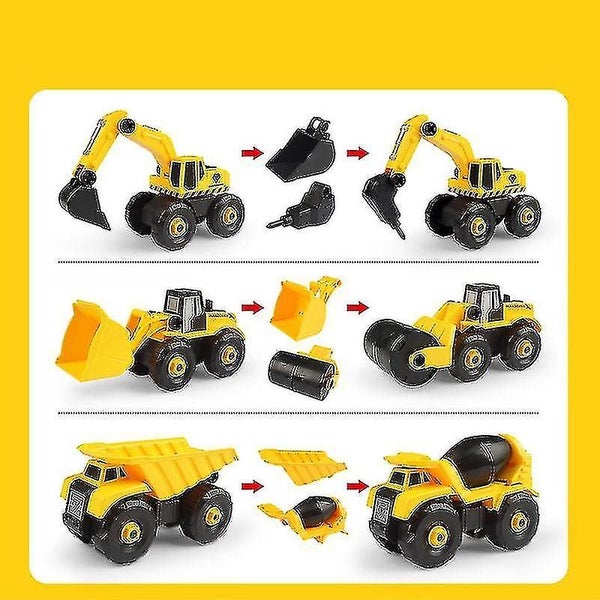 Bjxy Take-apart Construction Vehicles Excavators Truck Toy Diy Building Educatio Carousel 2