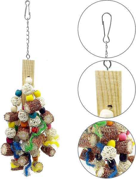 Bird Block Knots Tearing Toy Natural Corn Cob Parrot Chewing Toy Suggested For C Carousel 2