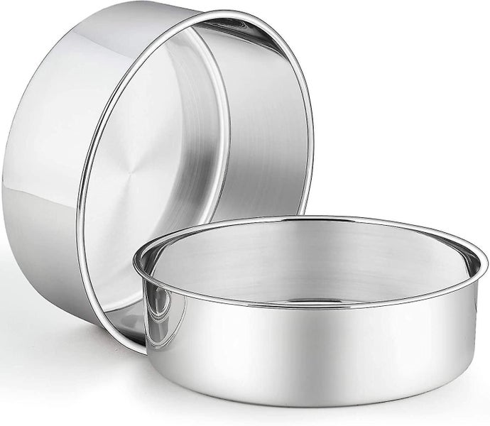 9.5 Inch Cake Pans (3-inch Depth). 2 Pcs Stainless Steel Round Baking Pan Big Carousel 1