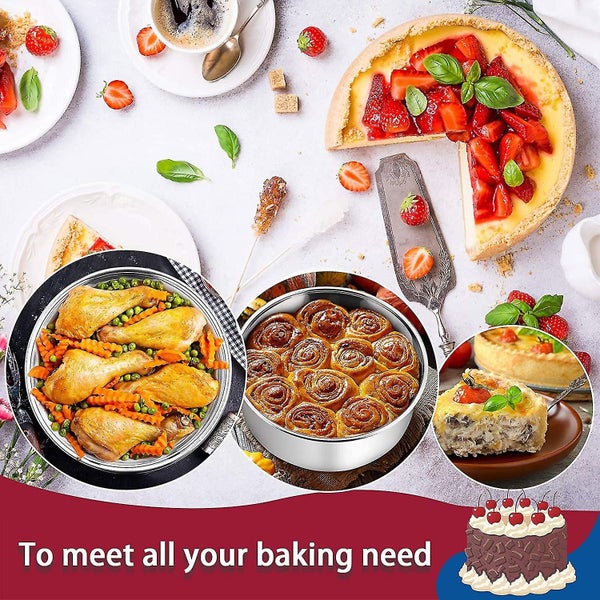9.5 Inch Cake Pans (3-inch Depth). 2 Pcs Stainless Steel Round Baking Pan Big Carousel 5