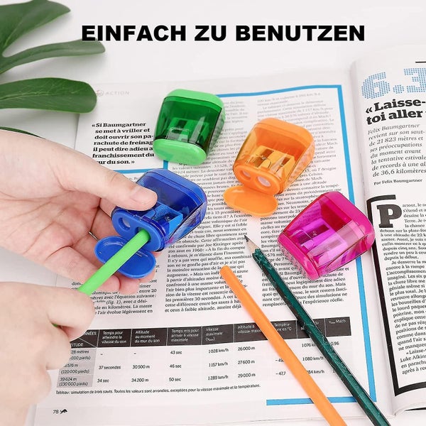 8 Pieces 4 Colors Pencil Sharpener With Case.kids Sharpener.pencil Carousel 5
