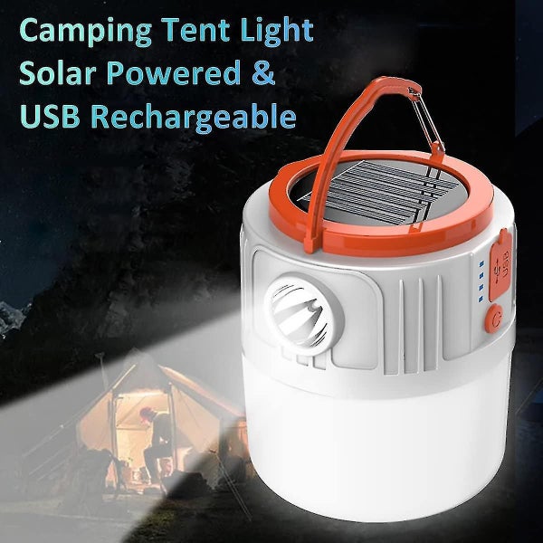 Camping Light, Led Camping Lantern Solar & Usb Rechargeable Tent Lamp, Water Res Carousel 5